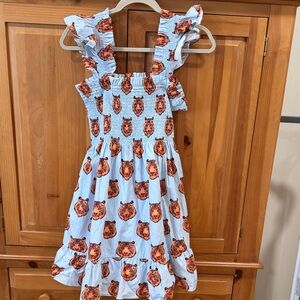 Tiger  Print Mini Dress in Blue and Orange